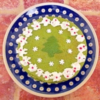 クリスマスデコの☆抹茶のパンケーキ♪